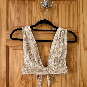 Monday swimwear snake print top